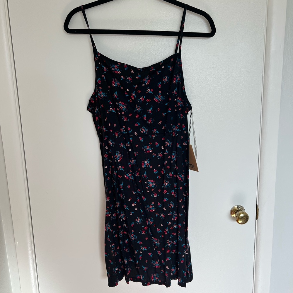 Vans Floral Black Skater Dress NWT